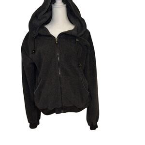 Coaco New York Dark Gray oversized zip-up hoodie Large